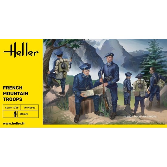 HEL-81223-Personnages Troupes françaises de montagne 1/35 Heller
