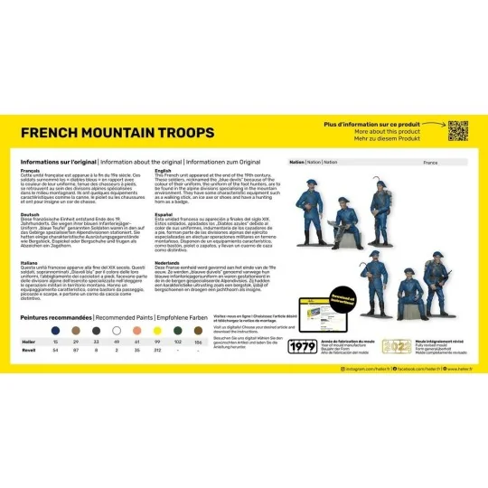 HEL-81223-Personnages Troupes françaises de montagne 1/35 Heller - HEL-81223