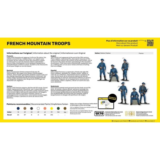 HEL-81223-Personnages Troupes françaises de montagne 1/35 Heller