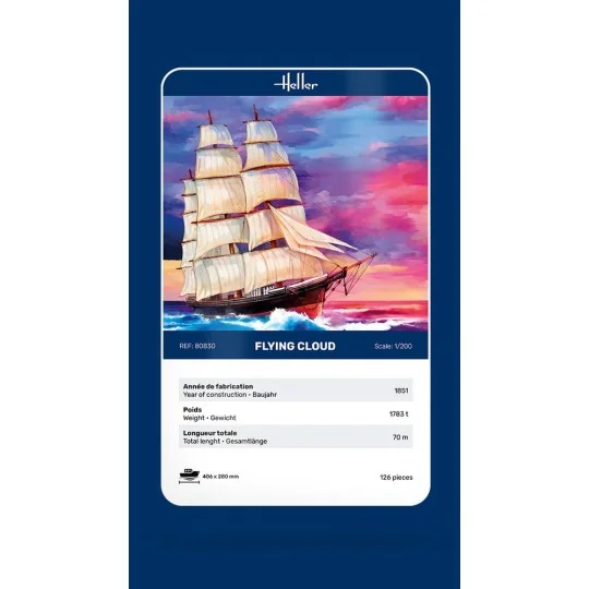 HEL-80830-Bateau Flying Cloud 1/200 Heller