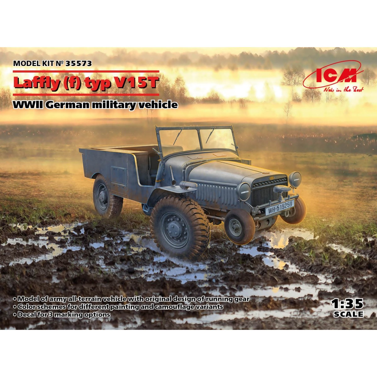German military vehicle Laffly (f) typ V15T 1/35 ICM 35573 - 1