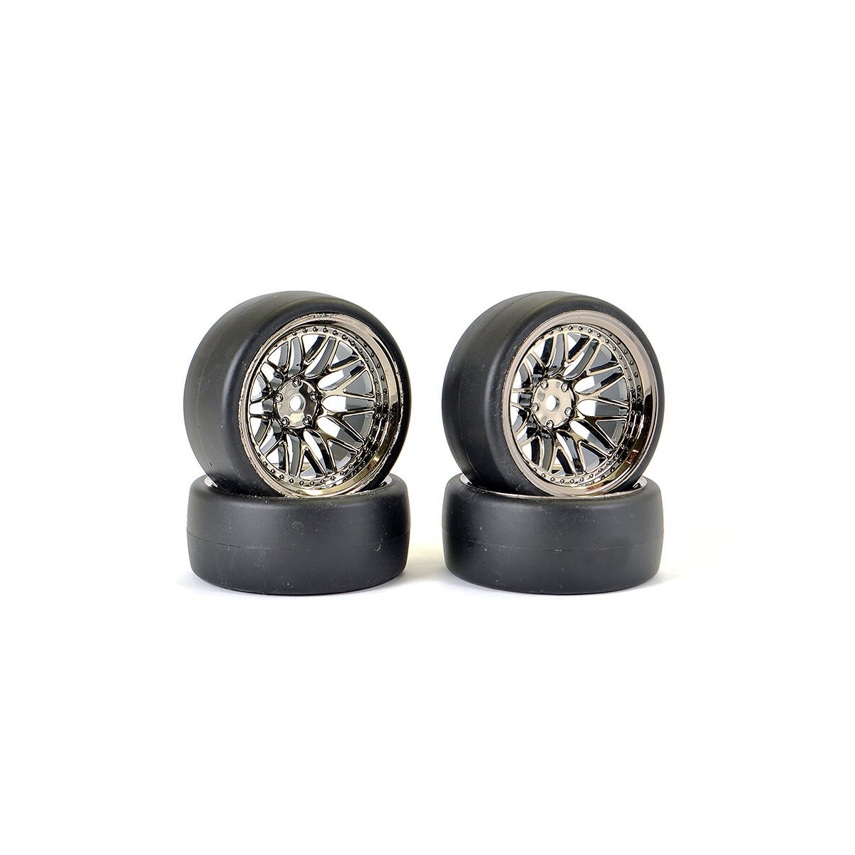 Drift wheels D1 chrome black 20 spokes 26mm 1/10 (4) Fastrax Fastrax FAST1355BC-D19 - 1