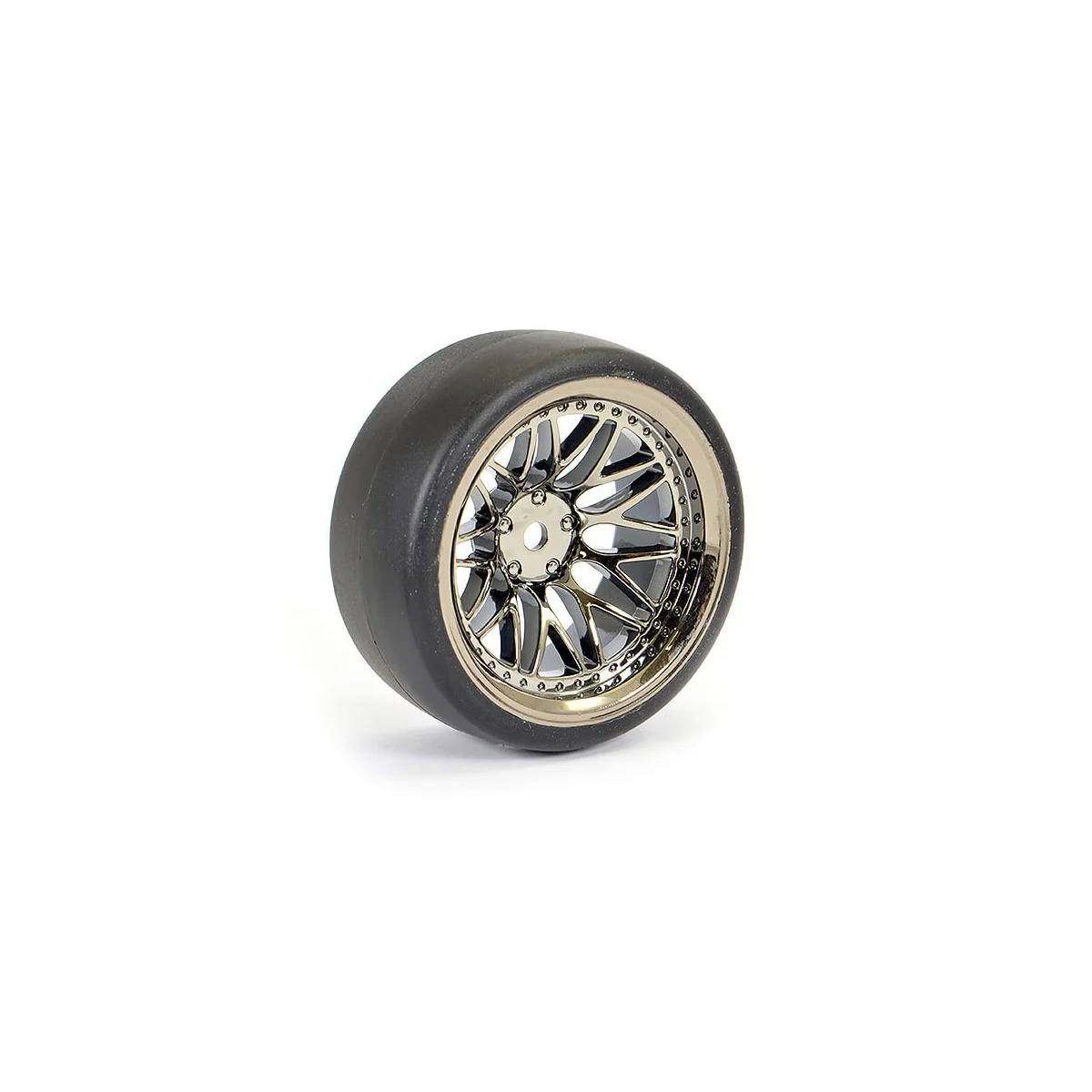 Drift wheels D1 chrome black 20 spokes 26mm 1/10 (4) Fastrax Fastrax FAST1355BC-D19 - 2