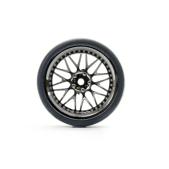FAST1355BC-D19-Roues drift D1 chrome noir 20 rayons 26mm 1/10 (4) Fastrax - FAST1355BC-D19