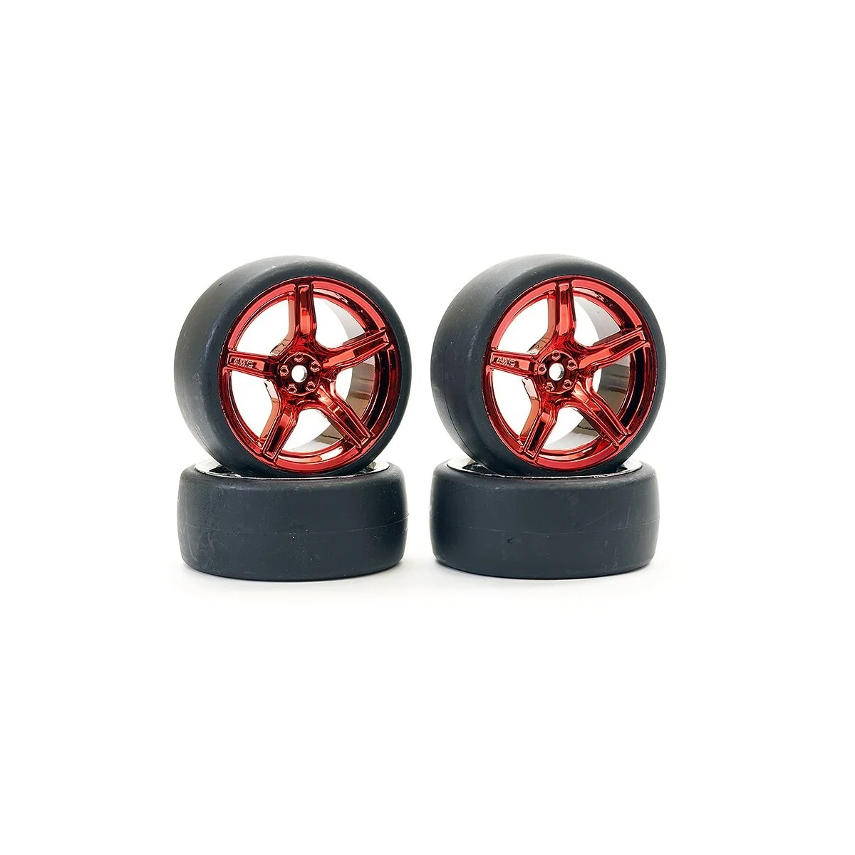 Roues drift D1 rouge brillant 5 rayons 26mm 1/10 (4) Fastrax Fastrax FAST1351MR-D13 - 1