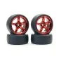 FAST1351MR-D13-Drift wheels D1 bright red 5 spokes 26mm 1/10 (4) Fastrax - FAST1351MR-D13
