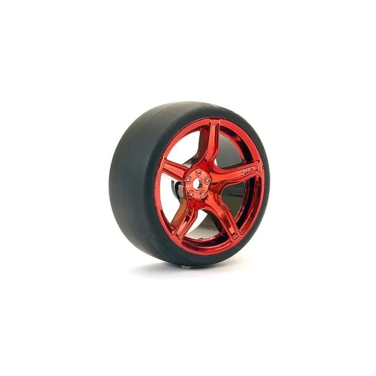Drift wheels D1 bright red 5 spokes 26mm 1/10 (4) Fastrax Fastrax FAST1351MR-D13 - 2 FAST1351MR-D13-Drift wheels D1 bright red 5 spokes 26mm 1/10 (4) Fastrax - FAST1351MR-D13