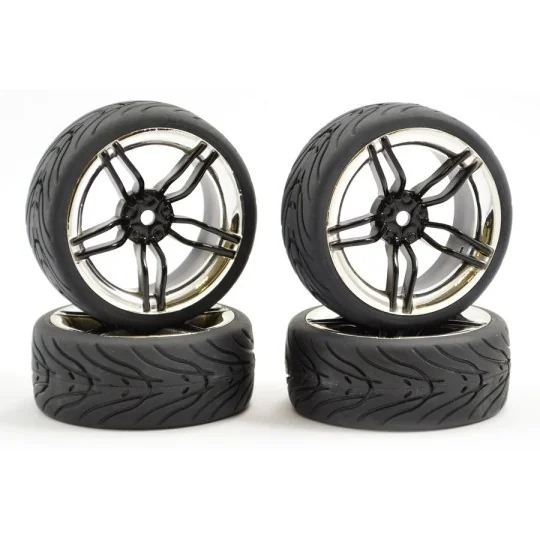 Black chrome track wheels 10 spokes 26mm 1/10 (4) Fastrax Fastrax FAST0096BC - 1 FAST0096BC-Black chrome track wheels 10 spokes 26mm 1/10 (4) Fastrax - FAST0096BC