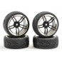 FAST0096BC-Black chrome track wheels 10 spokes 26mm 1/10 (4) Fastrax