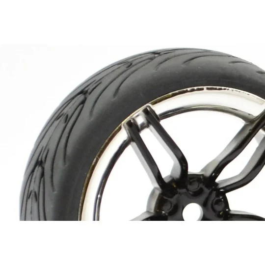 FAST0096BC-Roues piste chrome noir 10 rayons 26mm 1/10 (4) Fastrax