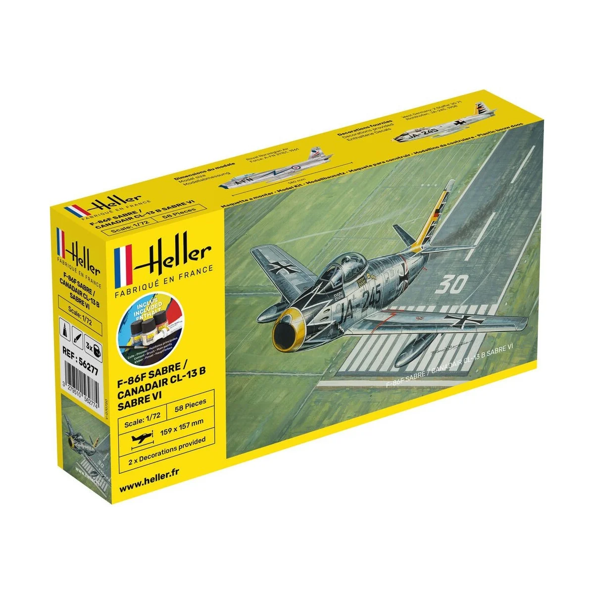 F-86F Sabre / Canadair CL-13 B Sabre VI 1/72 Heller + colle et peintures Heller HEL-56277 - 1