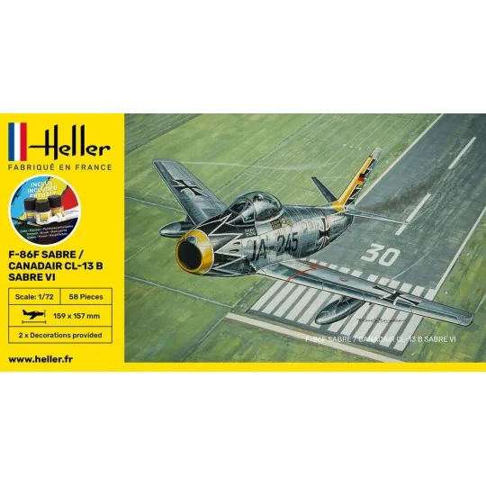 HEL-56277-F-86F Sabre / Canadair CL-13 B Sabre VI 1/72 Heller + colle et peintures