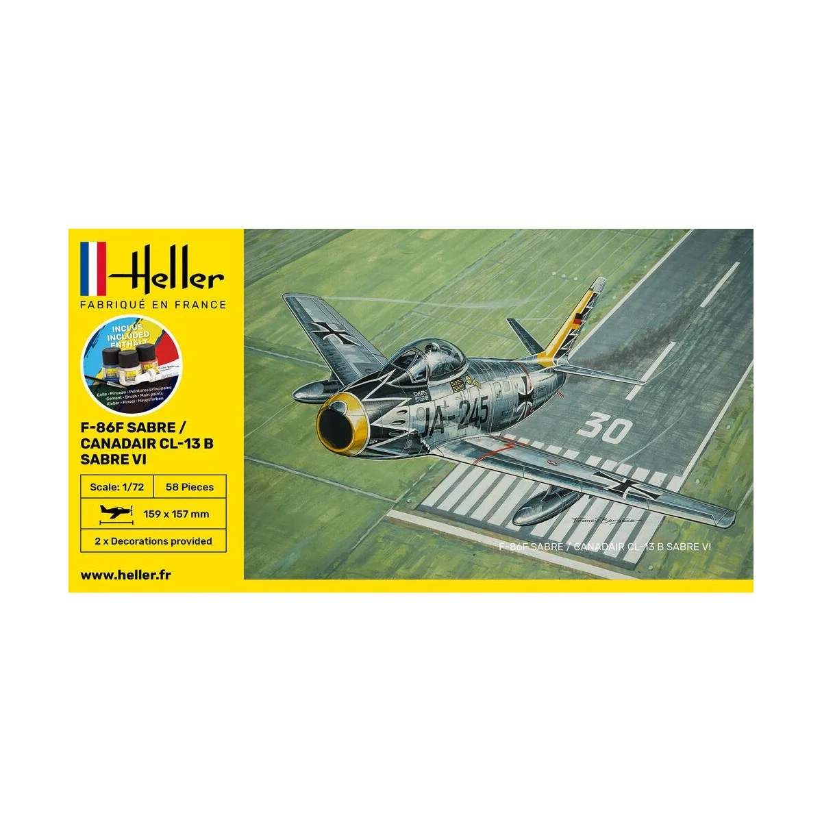 F-86F Sabre / Canadair CL-13 B Sabre VI 1/72 Heller + colle et peintures Heller HEL-56277 - 2