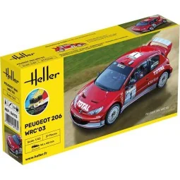 Peugeot 206 WRC 2003 1/43 Heller + colle et peintures Heller HEL-56113 - 1