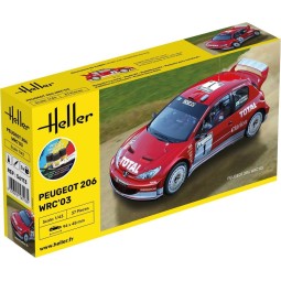 Peugeot 206 WRC 2003 1/43 Heller + glue and paints Heller HEL-56113 - 1