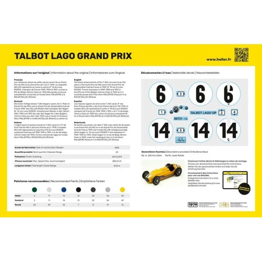 HEL-80721-Talbot Lago Grand Prix 1/24 Heller - HEL-80721