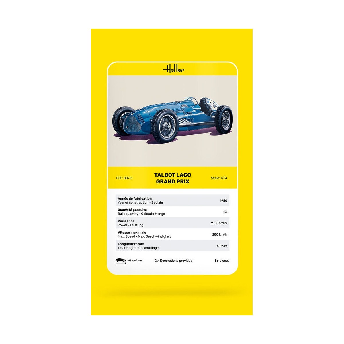 Talbot Lago Grand Prix 1/24 Heller Heller HEL-80721 - 5 Talbot Lago Grand Prix 1/24 Heller Heller HEL-80721 - 5