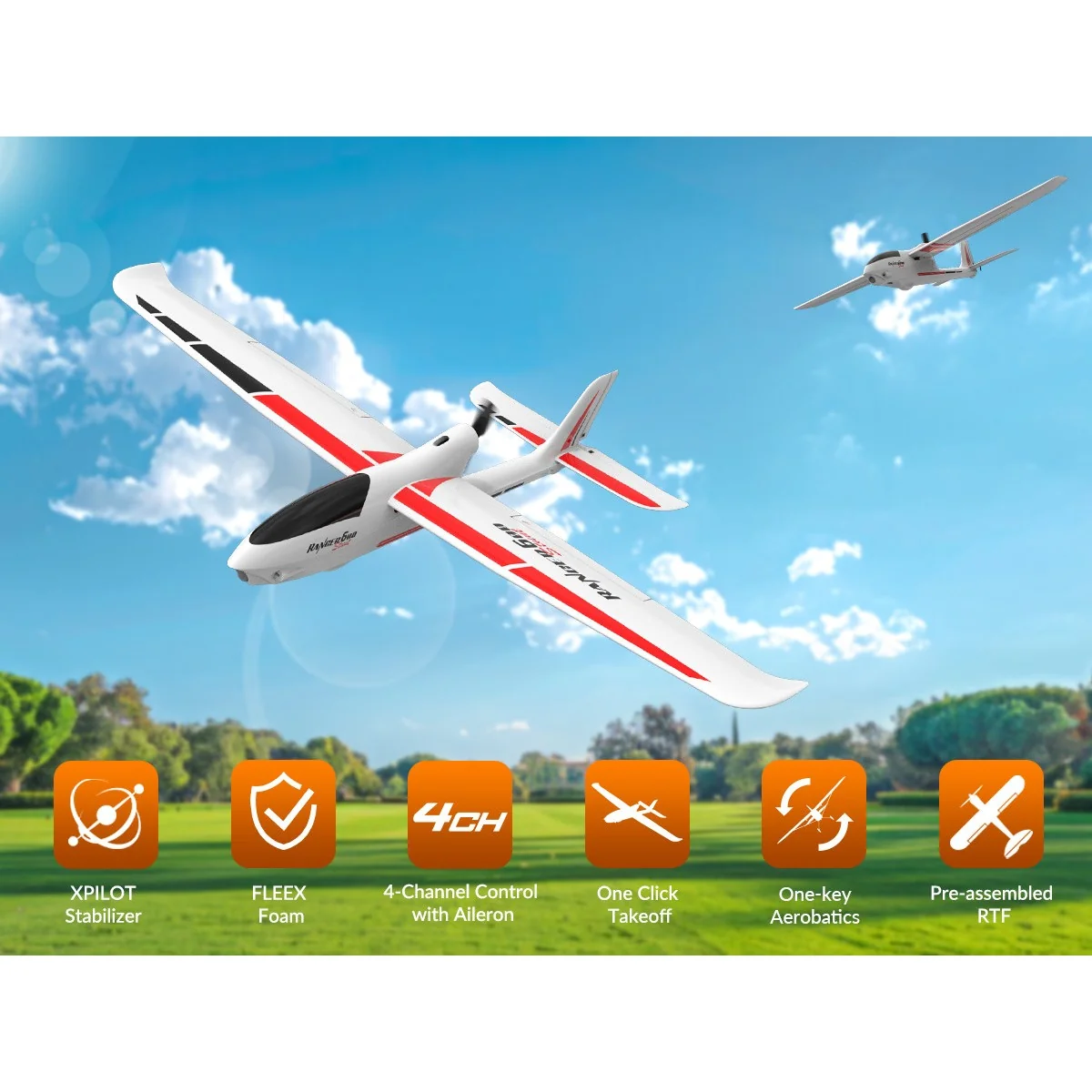 Avion Ranger 600 Stunt 3 axes - 600mm avec stabilisateur de vol RTF Volantex Volantex V761-2SW - 2