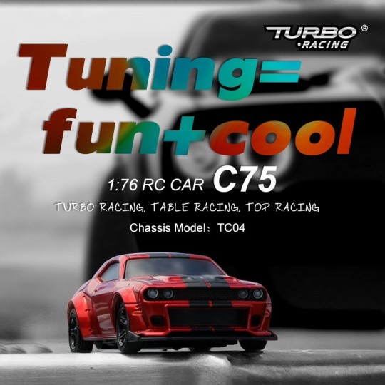 TB-C75-XX-Micro Muscle Car 1/76 RTR Turbo Racing