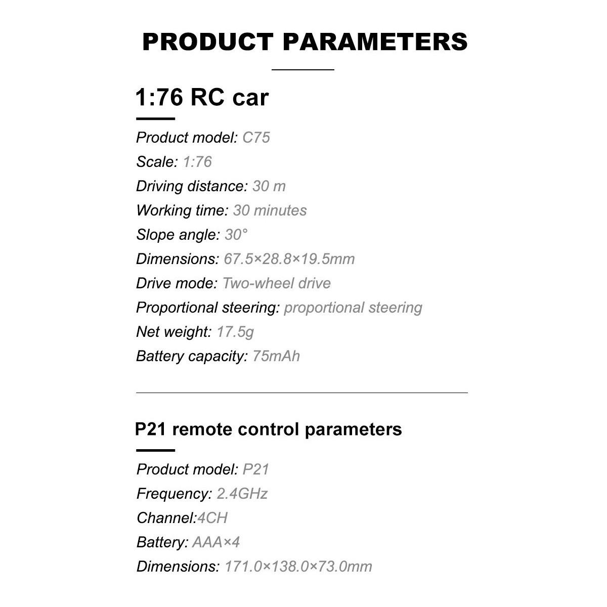 Micro Muscle Car 1/76 RTR Turbo Racing Turbo Racing TB-C75-XX - 15