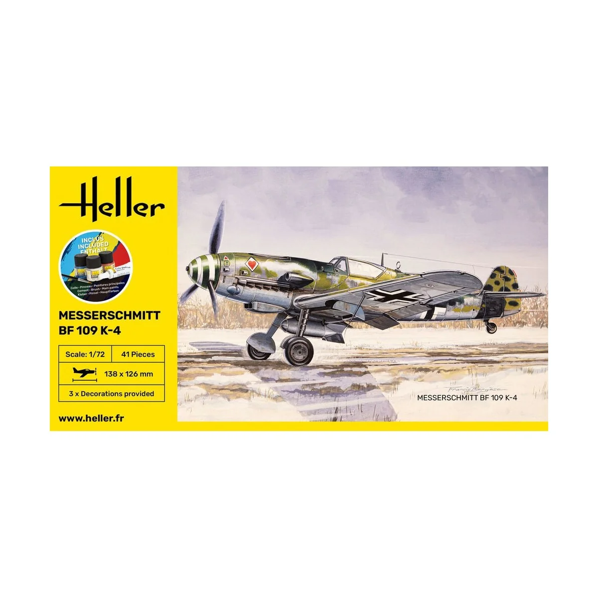Messerschmitt BF 109 K-4 1/72 Heller + colle et peintures Heller HEL-56229 - 2 Messerschmitt BF 109 K-4 1/72 Heller + colle et peintures Heller HEL-56229 - 2