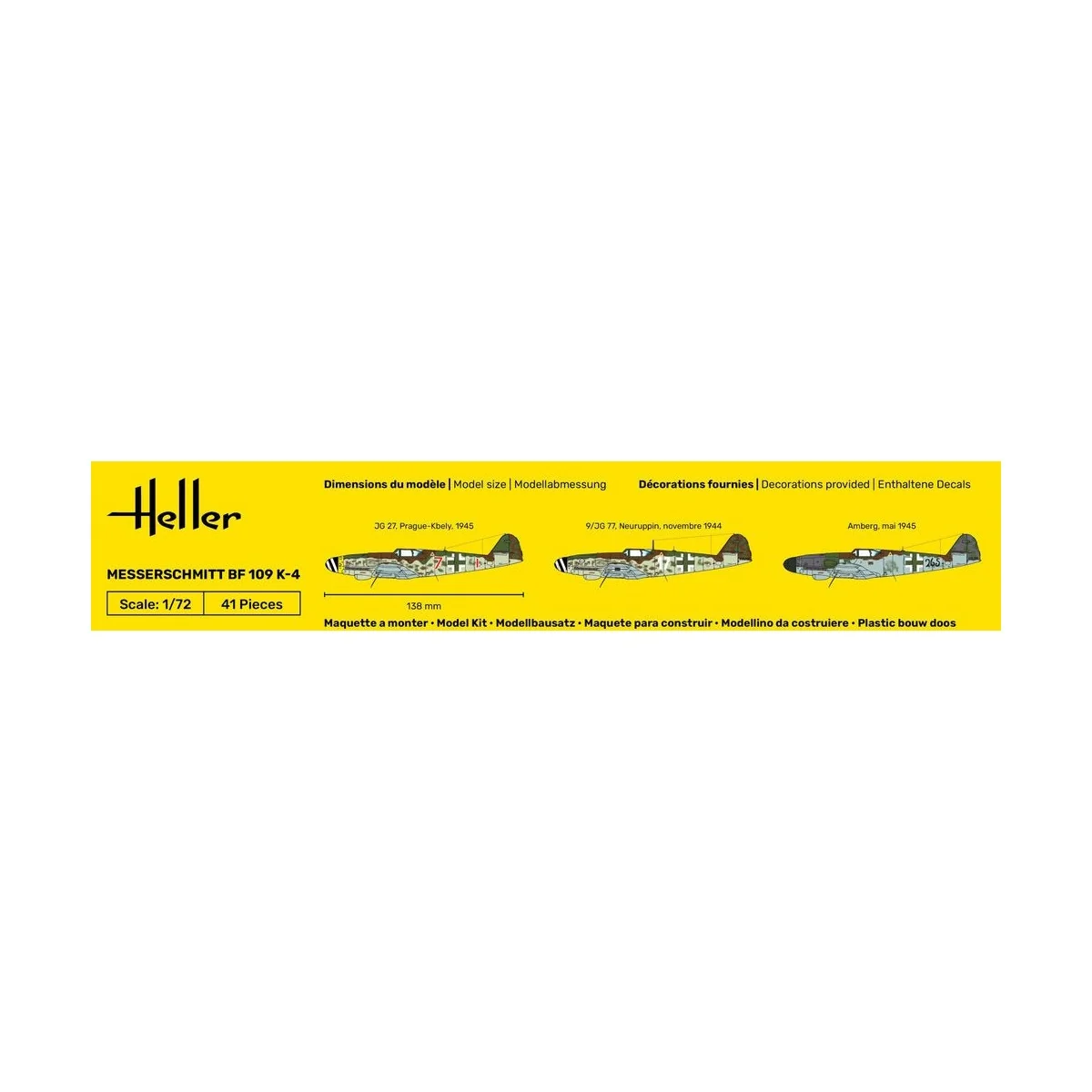 Messerschmitt BF 109 K-4 1/72 Heller + colle et peintures Heller HEL-56229 - 3 Messerschmitt BF 109 K-4 1/72 Heller + colle et peintures Heller HEL-56229 - 3