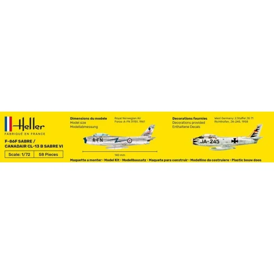 HEL-80277-F-86F Sabre / Canadair CL-13 B Sabre VI 1/72 Heller