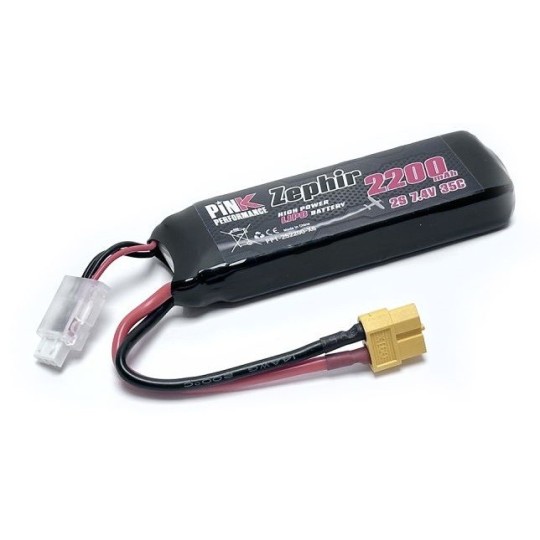 PP1-2S2200-X6-Batterie Li-Po 2200 mAh 35C 2S 7,4 V (XT60) Rose Performance