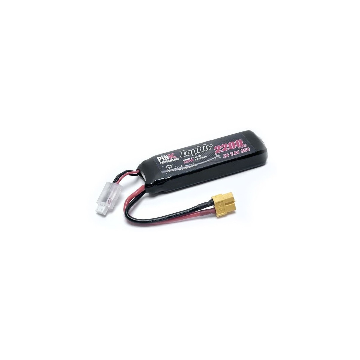Li-Po 2200mAh 35C 2S 7.4V (XT60) Pink Performance Pink Performance PP1-2S2200-X6 - 1 Li-Po 2200mAh 35C 2S 7.4V (XT60) Pink Performance Pink Performance PP1-2S2200-X6 - 1