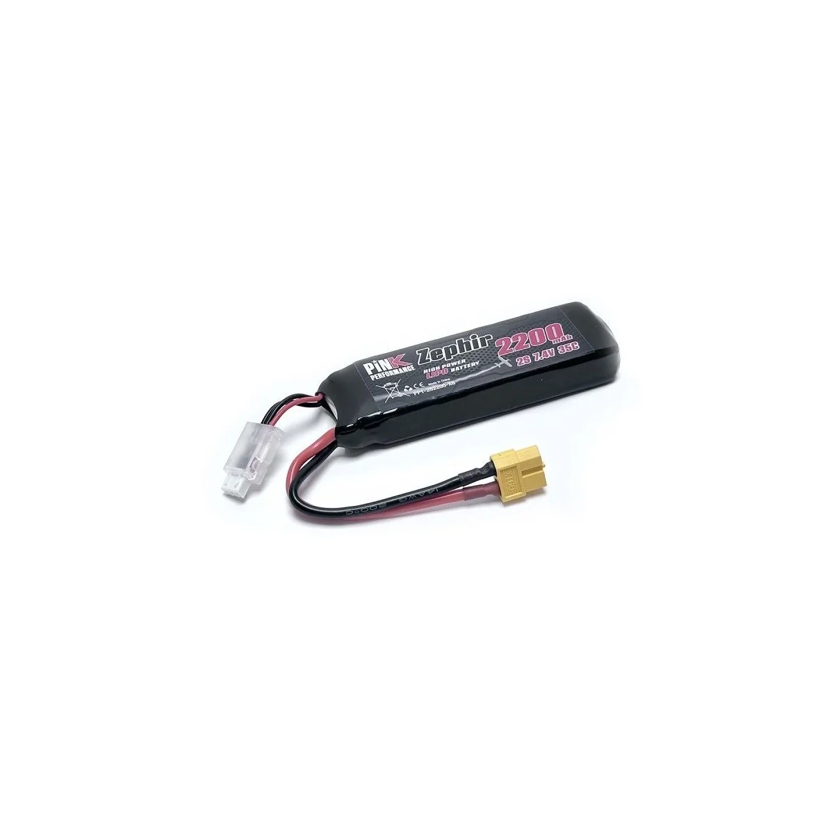 Li-Po 2200mAh 35C 2S 7.4V (XT60) Pink Performance Pink Performance PP1-2S2200-X6 - 1 Li-Po 2200mAh 35C 2S 7.4V (XT60) Pink Performance Pink Performance PP1-2S2200-X6 - 1