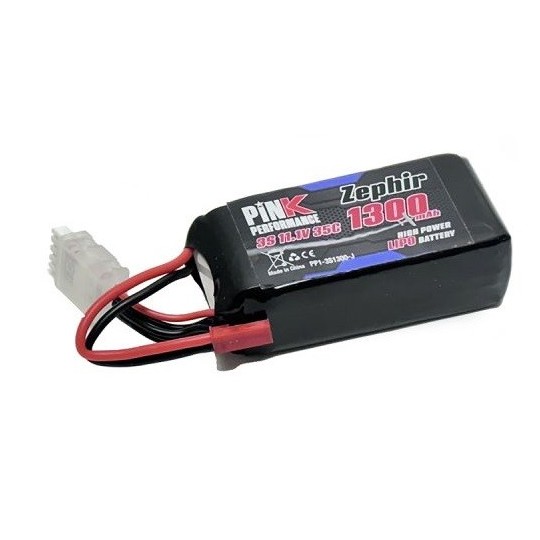 PP1-3S1300-J-Batterie Li-Po 1300 mAh 35C 3S 11,1 V (JST) Rose Performance