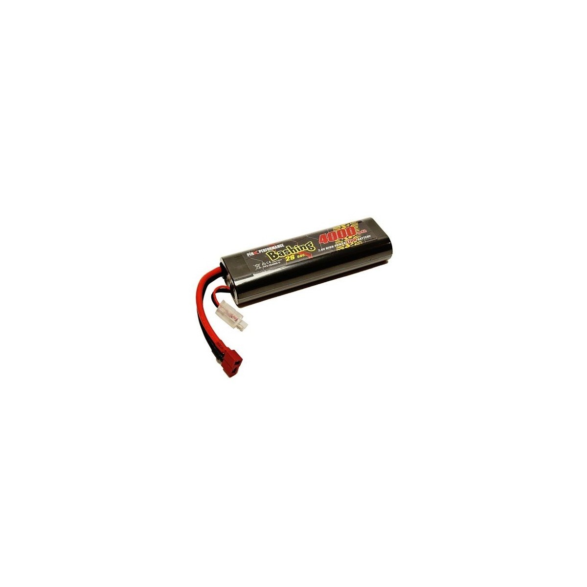 Li-Po 4000mAh 50C 2S 7.4V coqué (Dean) Pink Performance Pink Performance PP3-2S4000-D - 1