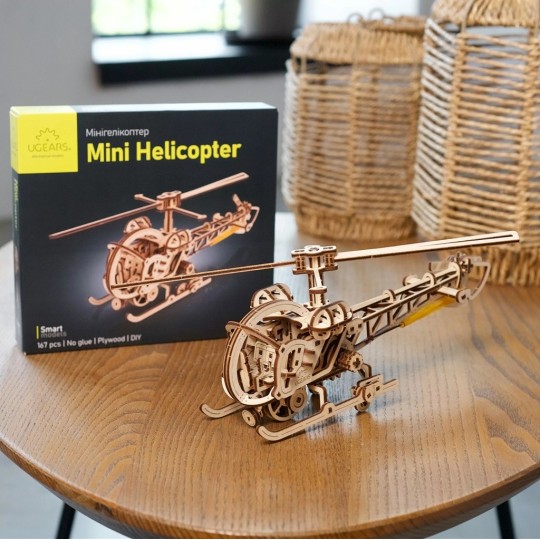 Mini Helicopter Puzzle 3D Wood UGEARS UGEARS UG-70225 - 4 UG-70225-Mini Helicopter Puzzle 3D Wood UGEARS - UG-70225