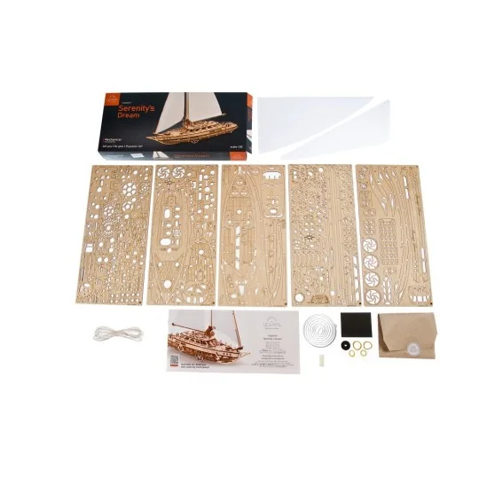 Bateau à voile Serenity's Dream Puzzle 3D bois UGEARS UGEARS UG-70224 - 8 UG-70224-Bateau à voile Serenity's Dream Puzzle 3D bois UGEARS - UG-70224