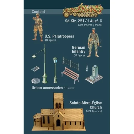 Bataille Sainte-Mère-Eglise 06/06/1944 1/72 Italeri Italeri I6199 - 4 I6199-Bataille Sainte-Mère-Eglise 06/06/1944 1/72 Italeri - I6199