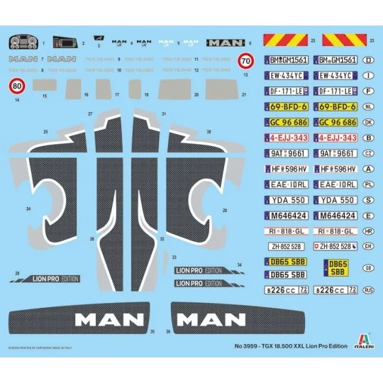 I3959-MAN TGX 18-500 XXL Lion Pro 1/24 Italeri