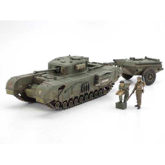 Churchill Crocodile Tank & 1/35 Tamiya Trailer Tamiya 35100 - 1 35100-Churchill Crocodile Tank & 1/35 Tamiya Trailer - 35100