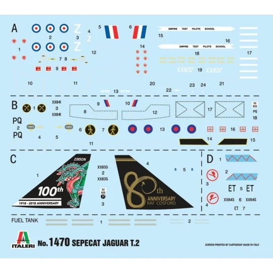 I1470-JAGUAR T.2 RAF 1/72 Italeri aircraft - I1470
