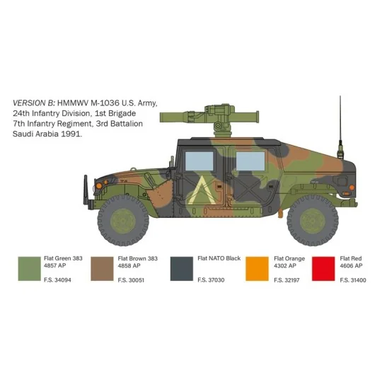 I6598-HMMWV M966 TOW Carrier 1/35 Italeri - I6598