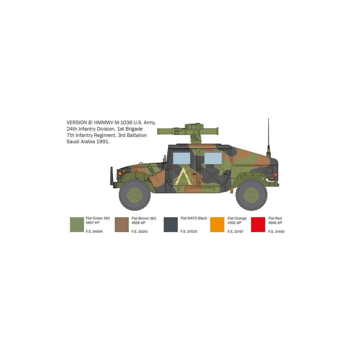 HMMWV M966 TOW Carrier 1/35 Italeri Italeri I6598 - 4 HMMWV M966 TOW Carrier 1/35 Italeri Italeri I6598 - 4