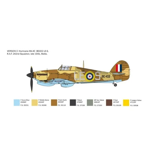 I2828-Hurricane Mk. IIC 1/48 Italeri aircraft