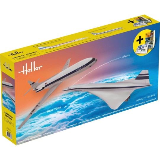 HEL-50333-Caravelle + Concorde 1/72 Heller model aircraft