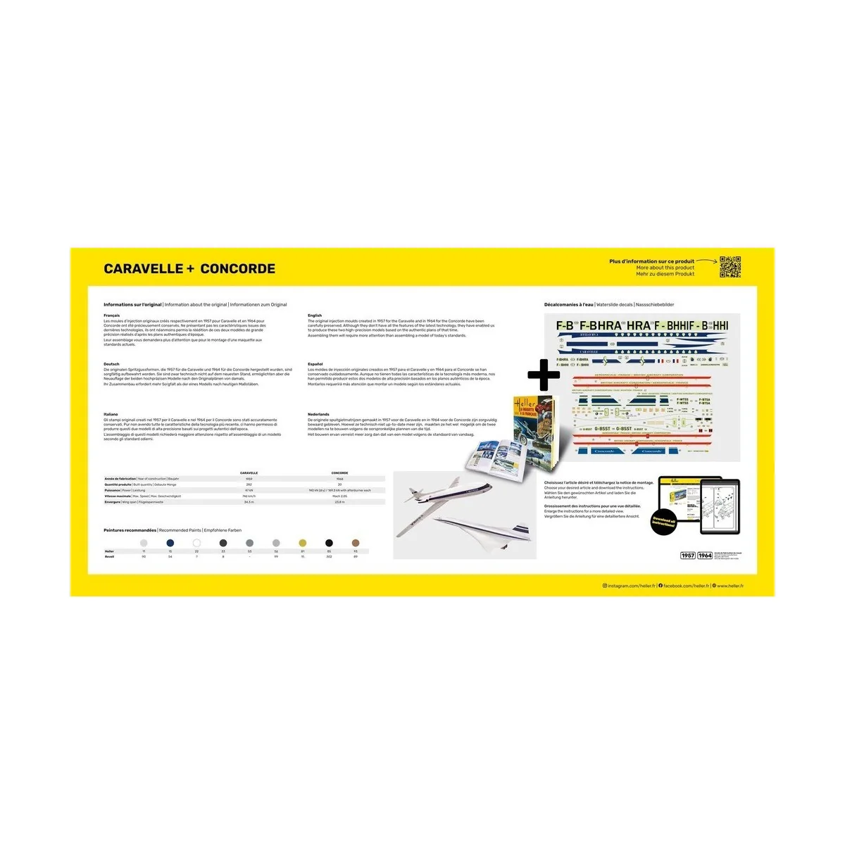 Caravelle + Concorde 1/72 Heller model aircraft Heller HEL-50333 - 2