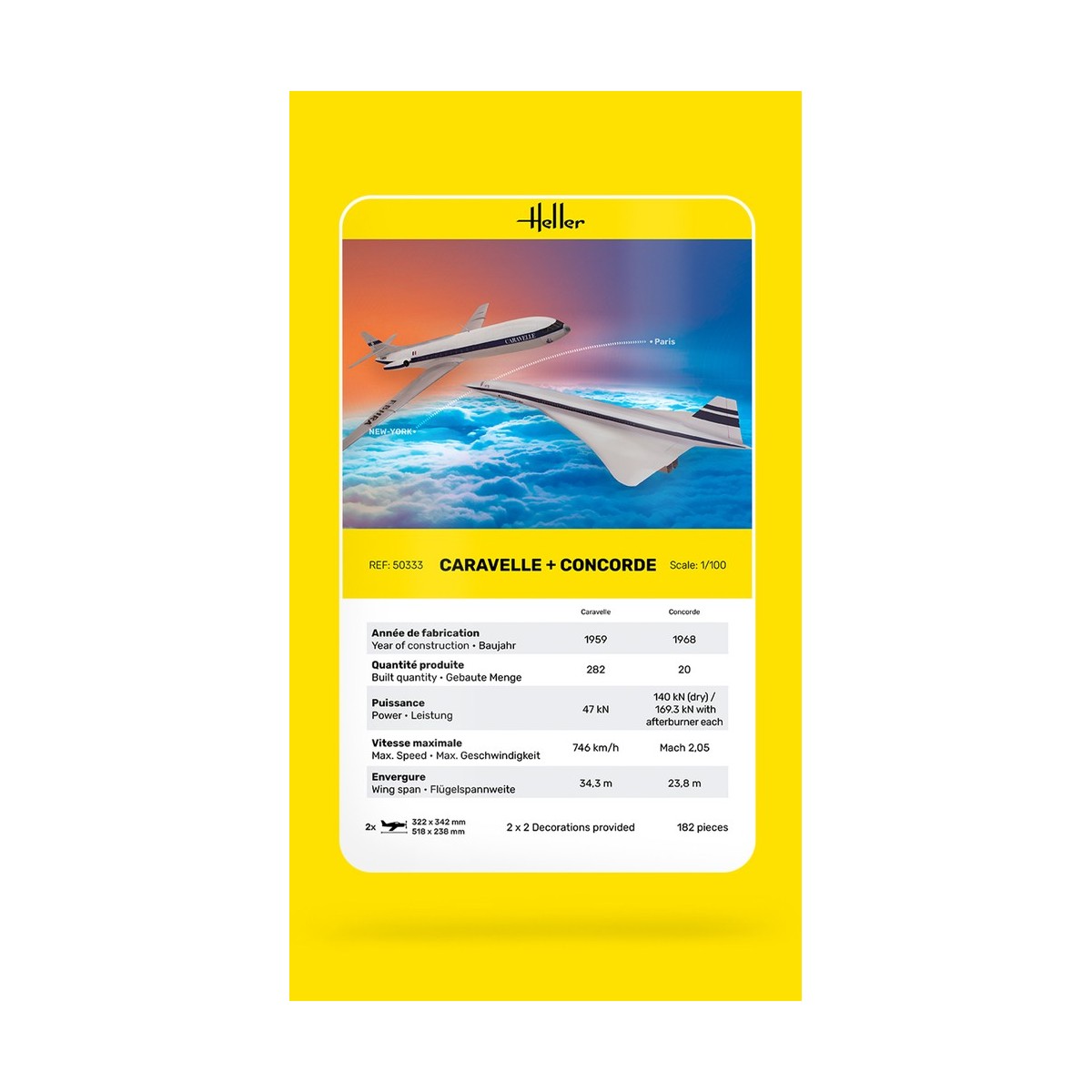 Avions maquette Caravelle + Concorde 1/72 Heller Heller HEL-50333 - 5