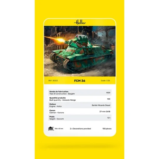 HEL-30322-FCM 36 1/35 Heller Tank