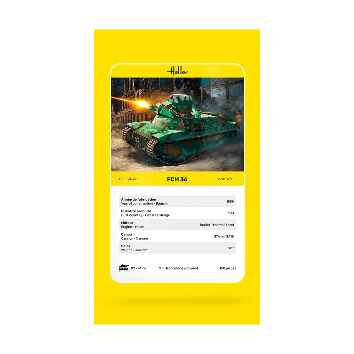 FCM 36 1/35 Heller Tank Heller HEL-30322 - 4