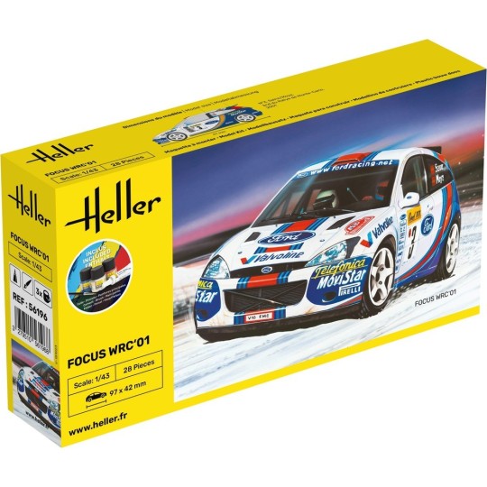 Ford FOCUS WRC 2001 1/43 Heller + glue and paints Heller HEL-56196 - 1 HEL-56196-Ford FOCUS WRC 2001 1/43 Heller + glue and paints - HEL-56196