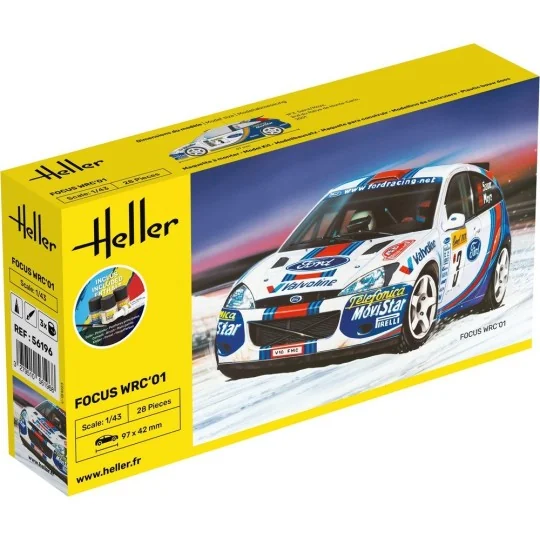 HEL-56196-Ford FOCUS WRC 2001 1/43 Heller + colle et peintures - HEL-56196