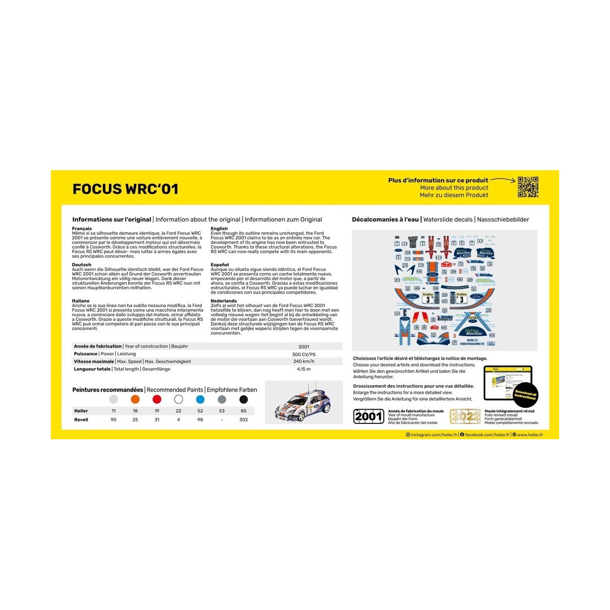 Ford FOCUS WRC 2001 1/43 Heller + glue and paints Heller HEL-56196 - 2