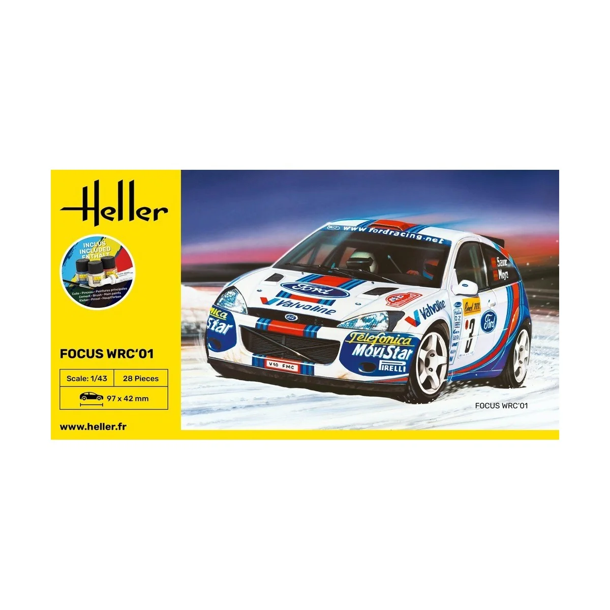 Ford FOCUS WRC 2001 1/43 Heller + glue and paints Heller HEL-56196 - 2 Ford FOCUS WRC 2001 1/43 Heller + glue and paints Heller HEL-56196 - 2